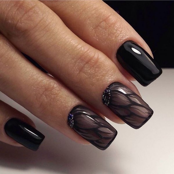 Модный черный маникюр 2026: фото, дизайн и идеи черного маникюра