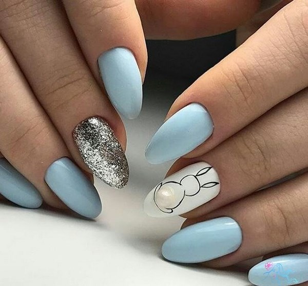 Красивый голубой маникюр 2026 — фото, дизайн, лучшие идеи голубого маникюра
