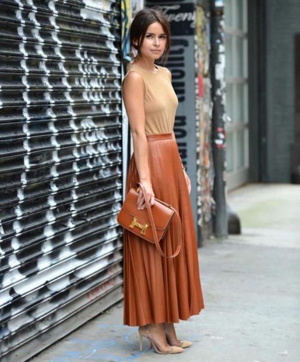 Стильные кожаные юбки 2026 года: фото, модные луки