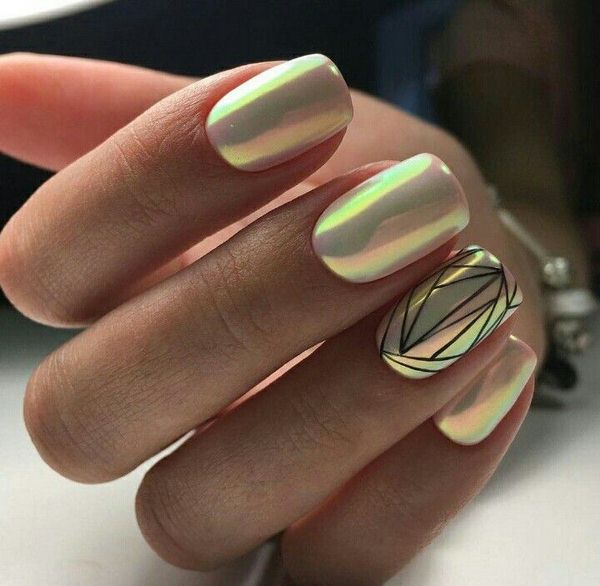 Стильный геометрический маникюр 2026 года: модный дизайн ногтей геометрия — фото