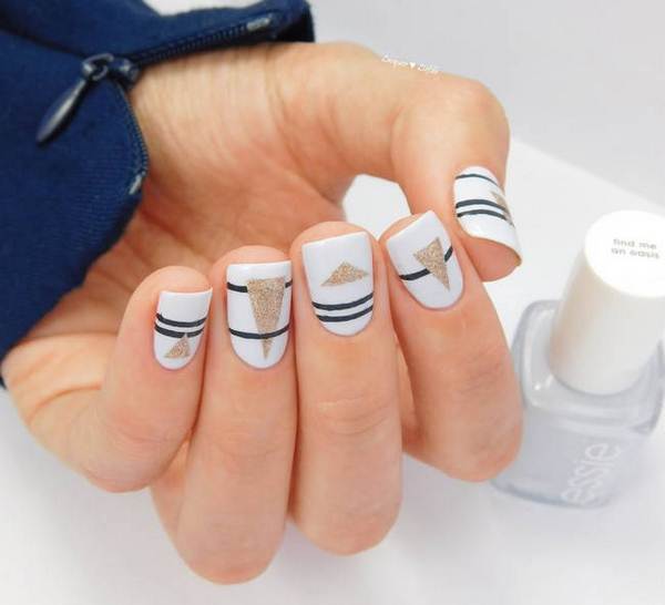 Стильный геометрический маникюр 2026 года: модный дизайн ногтей геометрия — фото