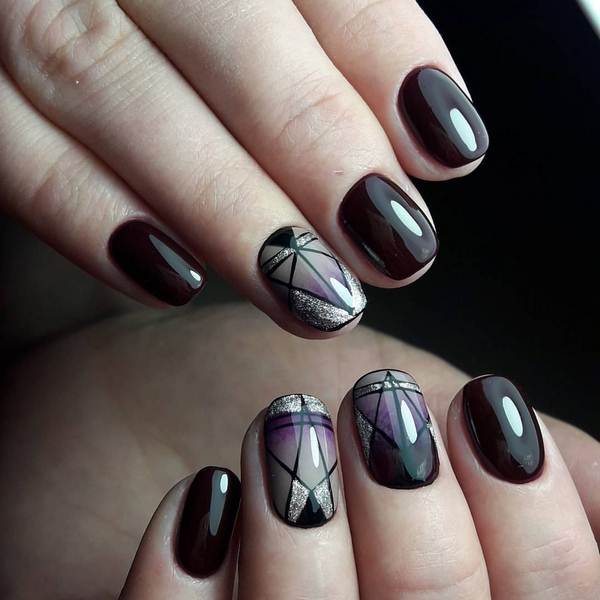 Стильный геометрический маникюр 2026 года: модный дизайн ногтей геометрия — фото