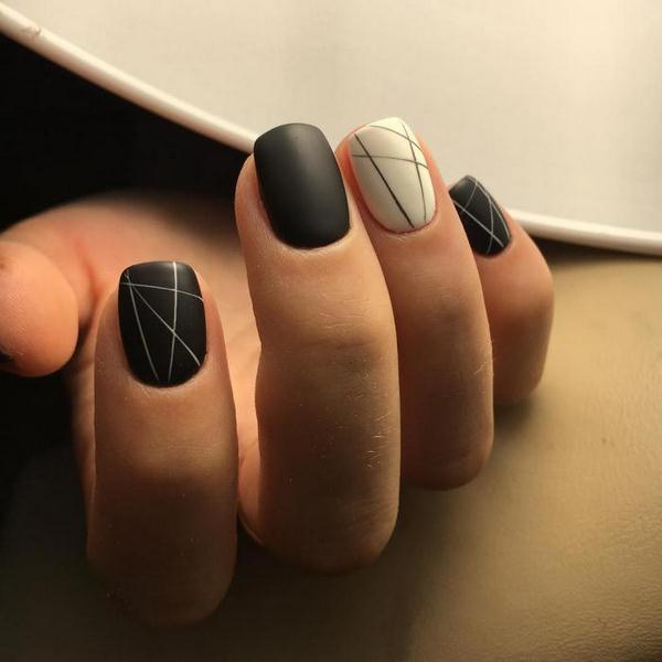 Стильный геометрический маникюр 2026 года: модный дизайн ногтей геометрия — фото
