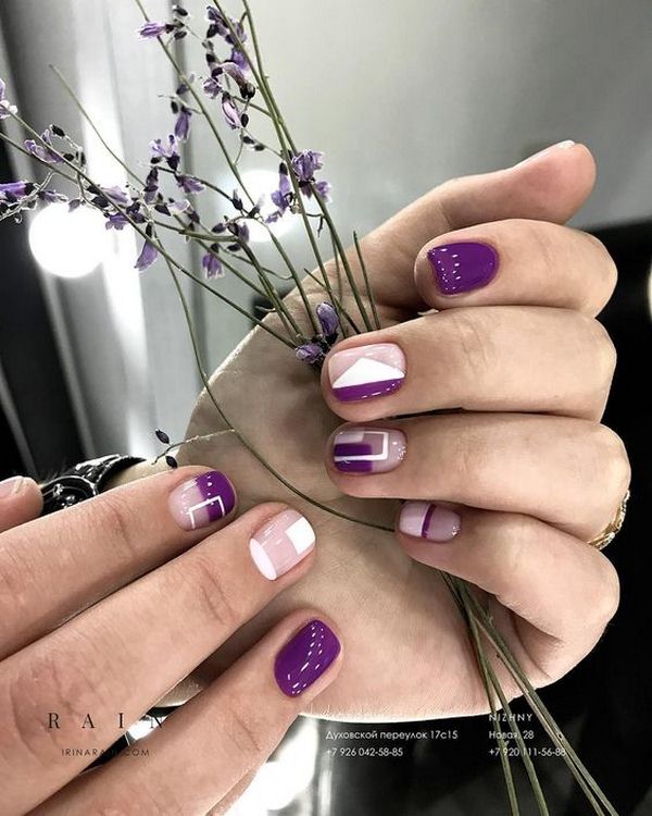 Стильный геометрический маникюр 2026 года: модный дизайн ногтей геометрия — фото