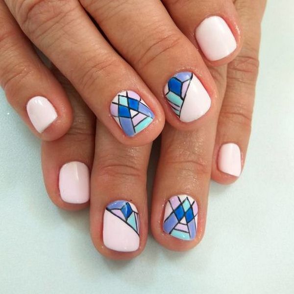 Стильный геометрический маникюр 2026 года: модный дизайн ногтей геометрия — фото