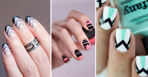 Стильный геометрический маникюр 2026 года: модный дизайн ногтей геометрия — фото