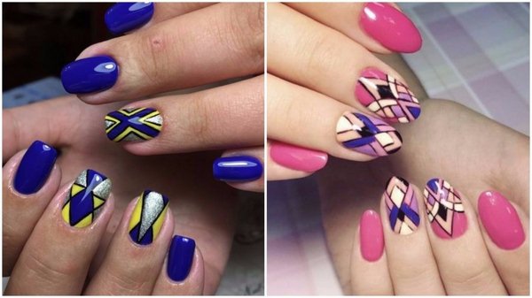 Стильный геометрический маникюр 2026 года: модный дизайн ногтей геометрия — фото