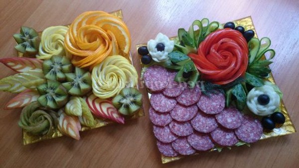 Праздничные нарезки на стол: лучшие фото-идеи, как выполнить нарезки