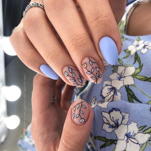 Модные ногти с цветами 2026: новинки и тренды цветочного нейл-арта
