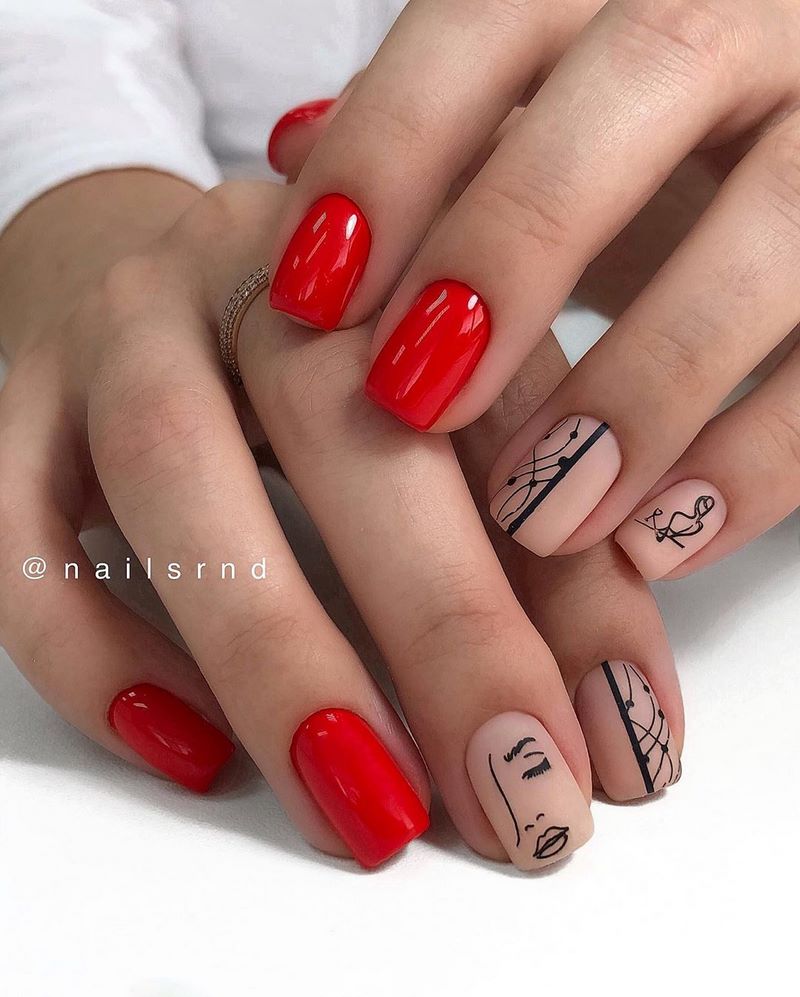Обворожительные красные ногти 2026 – топовые техники и примеры дизайна