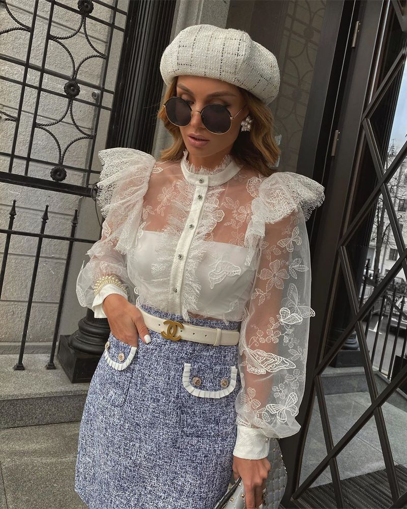 Красивые женские блузки 2026: лучшие образы с блузками — фото