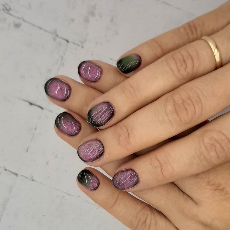 Модный маникюр кошачий глаз 2026: свежие идеи дизайна ногтей на фото