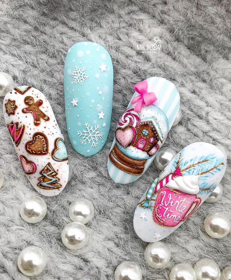 Маникюр зима 2026-2027: фото-новинки зимнего дизайна