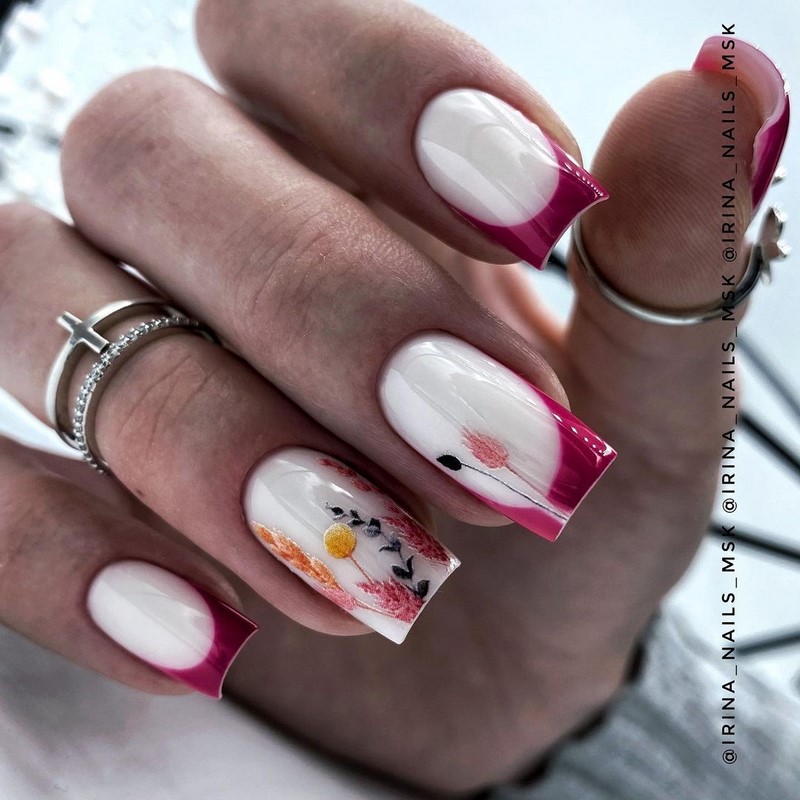 Модный летний френч 2026 – лучшие примеры цветного френча