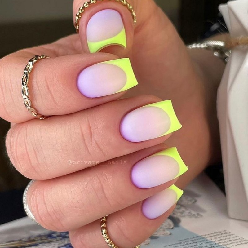 Модный летний френч 2026 – лучшие примеры цветного френча