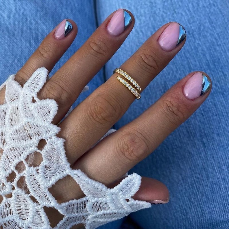 Модный летний френч 2026 – лучшие примеры цветного френча