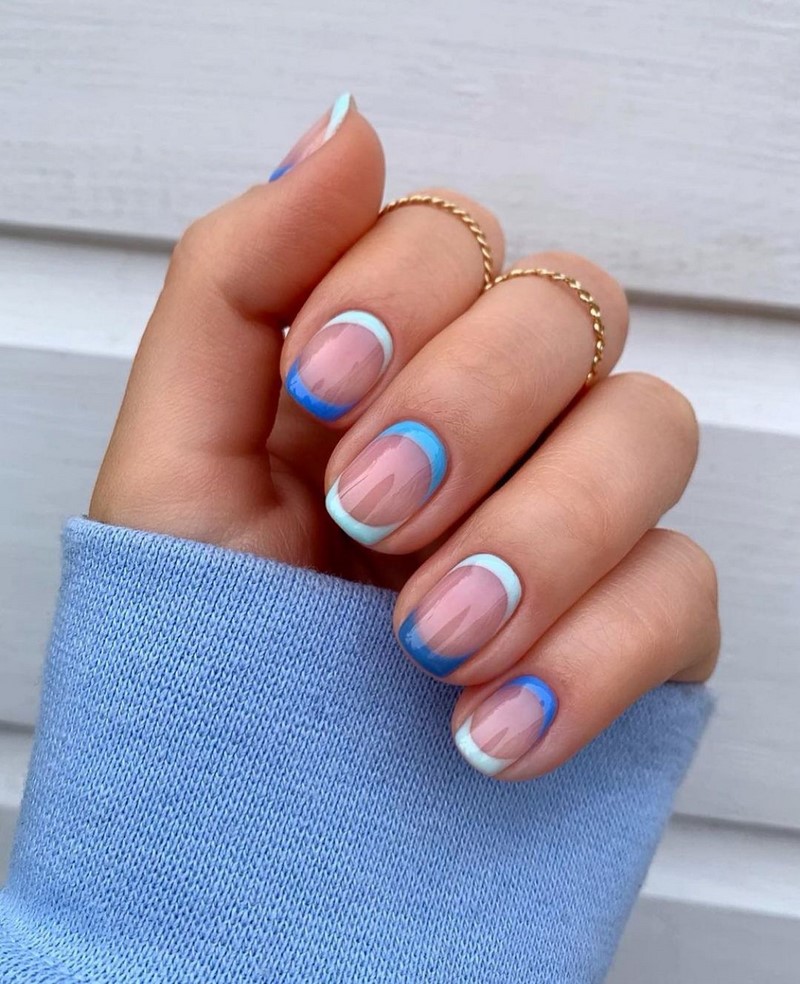 Модный летний френч 2026 – лучшие примеры цветного френча