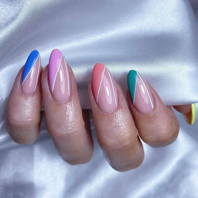 Модный летний френч 2026 – лучшие примеры цветного френча