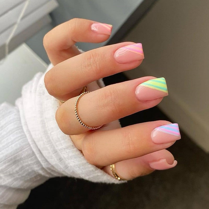 Модный летний френч 2026 – лучшие примеры цветного френча