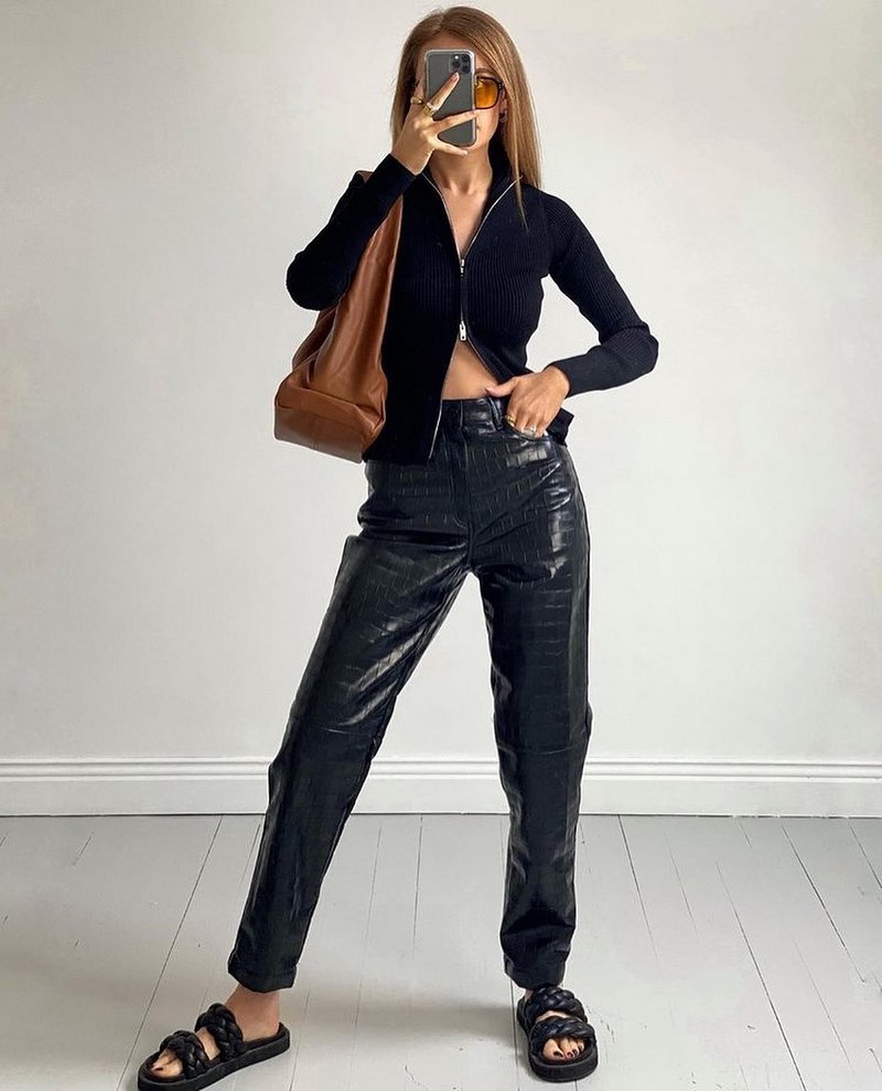 Мода на кожаные брюки 2026: актуальные фасоны в лучших сочетаниях