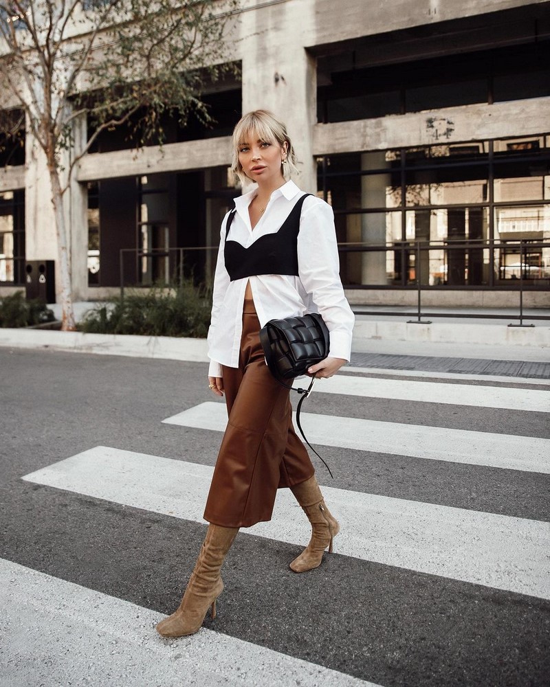 Мода на кожаные брюки 2026: актуальные фасоны в лучших сочетаниях