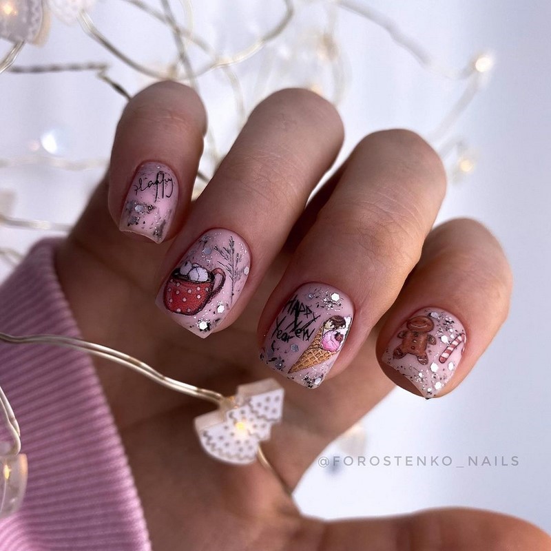 Рисунки в дизайне ноготков осень-зима 2026-2027: фото нейл-арта