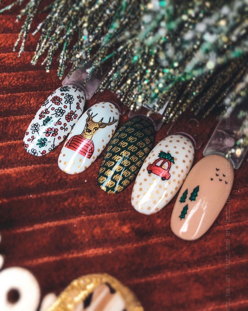 Рисунки в дизайне ноготков осень-зима 2026-2027: фото нейл-арта