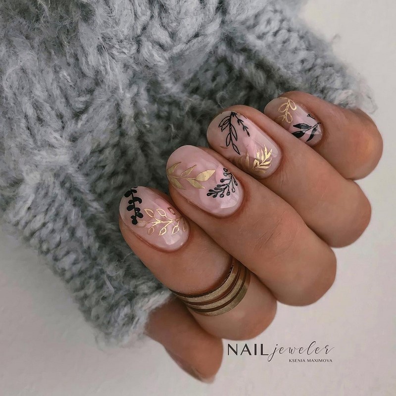 Рисунки в дизайне ноготков осень-зима 2026-2027: фото нейл-арта