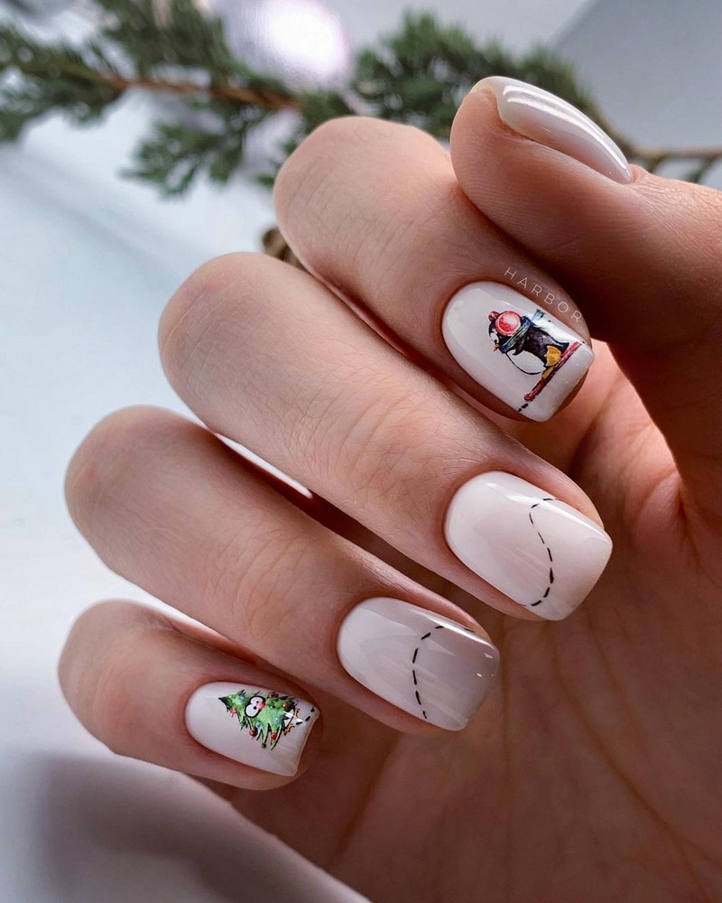 Рисунки в дизайне ноготков осень-зима 2026-2027: фото нейл-арта