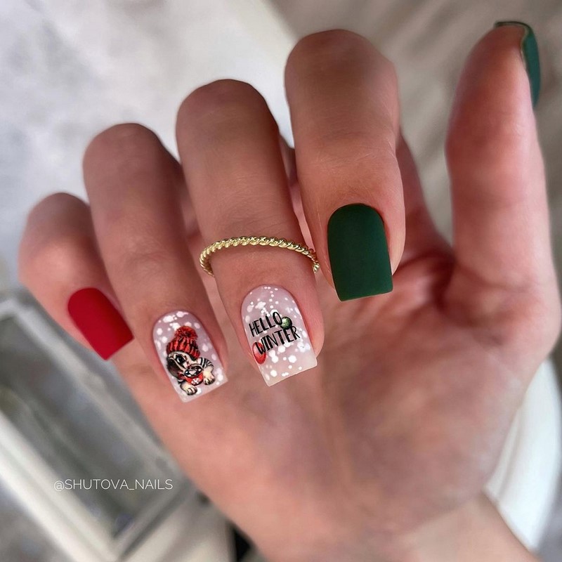 Зимний маникюр с рисунком 2026-2027: креативные тенденции зимнего нейл-арта