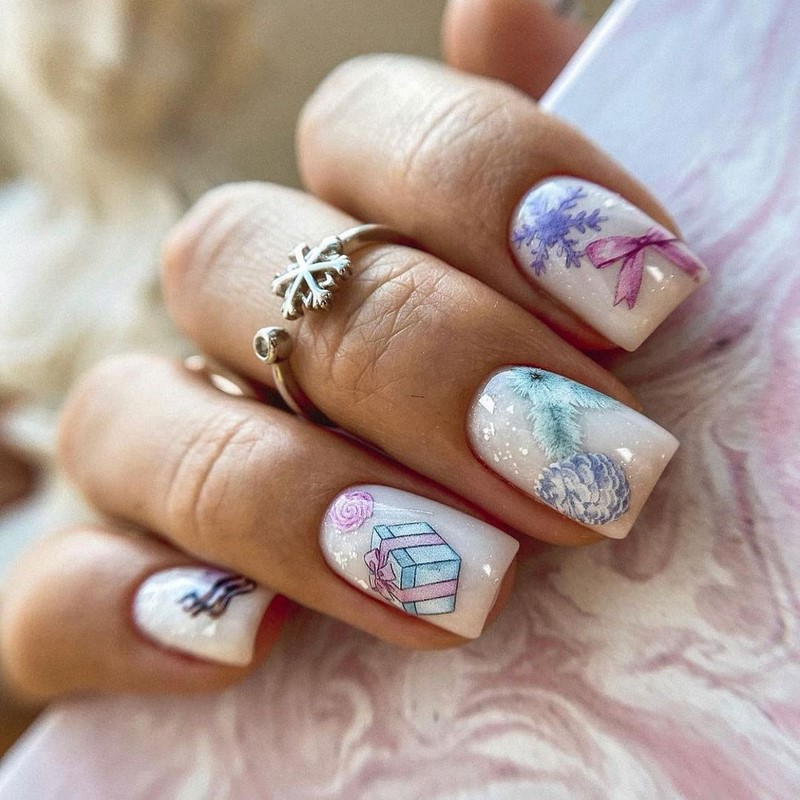 Зимний маникюр с рисунком 2026-2027: креативные тенденции зимнего нейл-арта