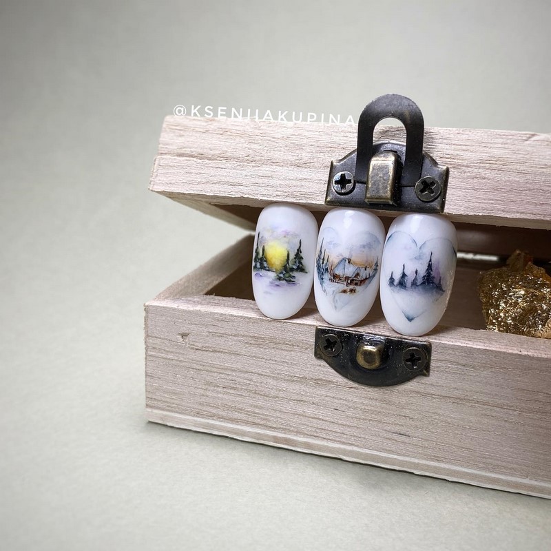 Зимний маникюр с рисунком 2026-2027: креативные тенденции зимнего нейл-арта