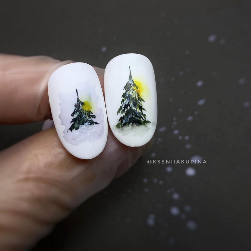 Зимний маникюр с рисунком 2026-2027: креативные тенденции зимнего нейл-арта