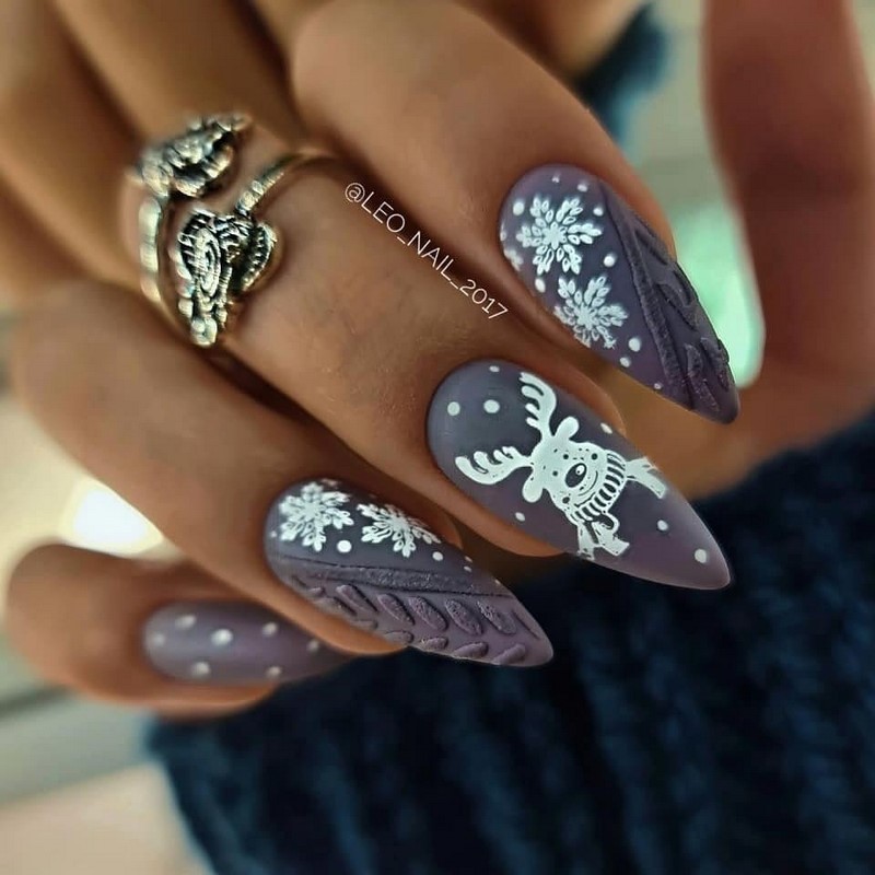 Зимний маникюр с рисунком 2026-2027: креативные тенденции зимнего нейл-арта
