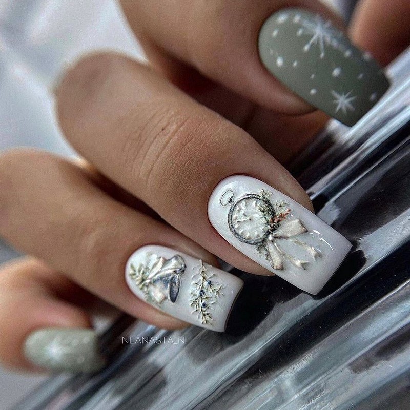 Зимний маникюр с рисунком 2026-2027: креативные тенденции зимнего нейл-арта
