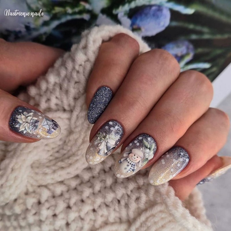 Зимний маникюр с рисунком 2026-2027: креативные тенденции зимнего нейл-арта