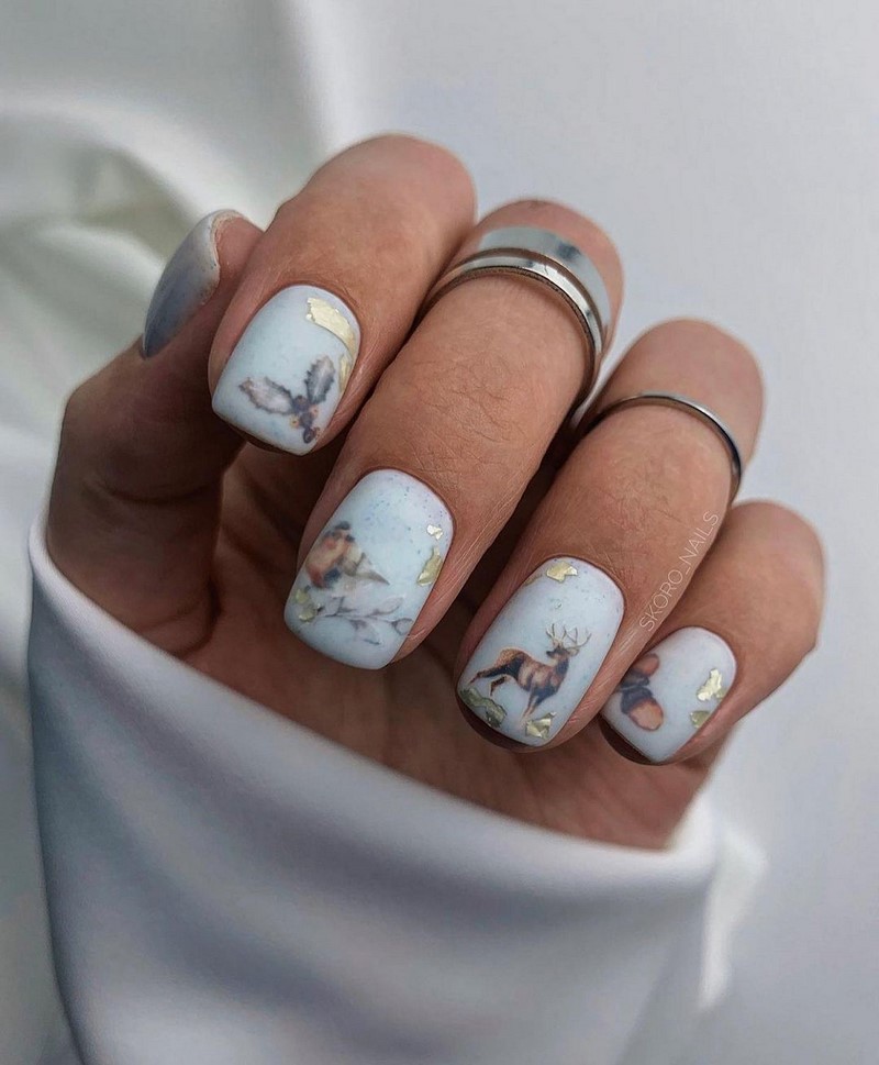 Зимний маникюр с рисунком 2026-2027: креативные тенденции зимнего нейл-арта