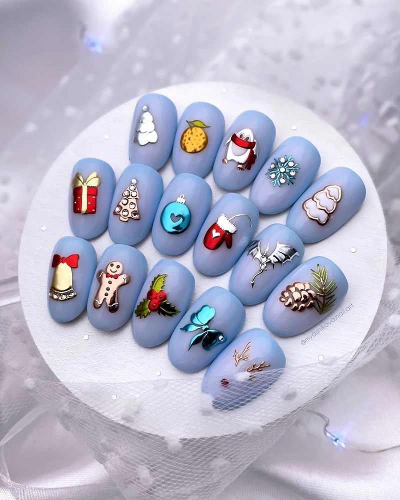 Модный новогодний маникюр 2027 – тренды дизайна на фото