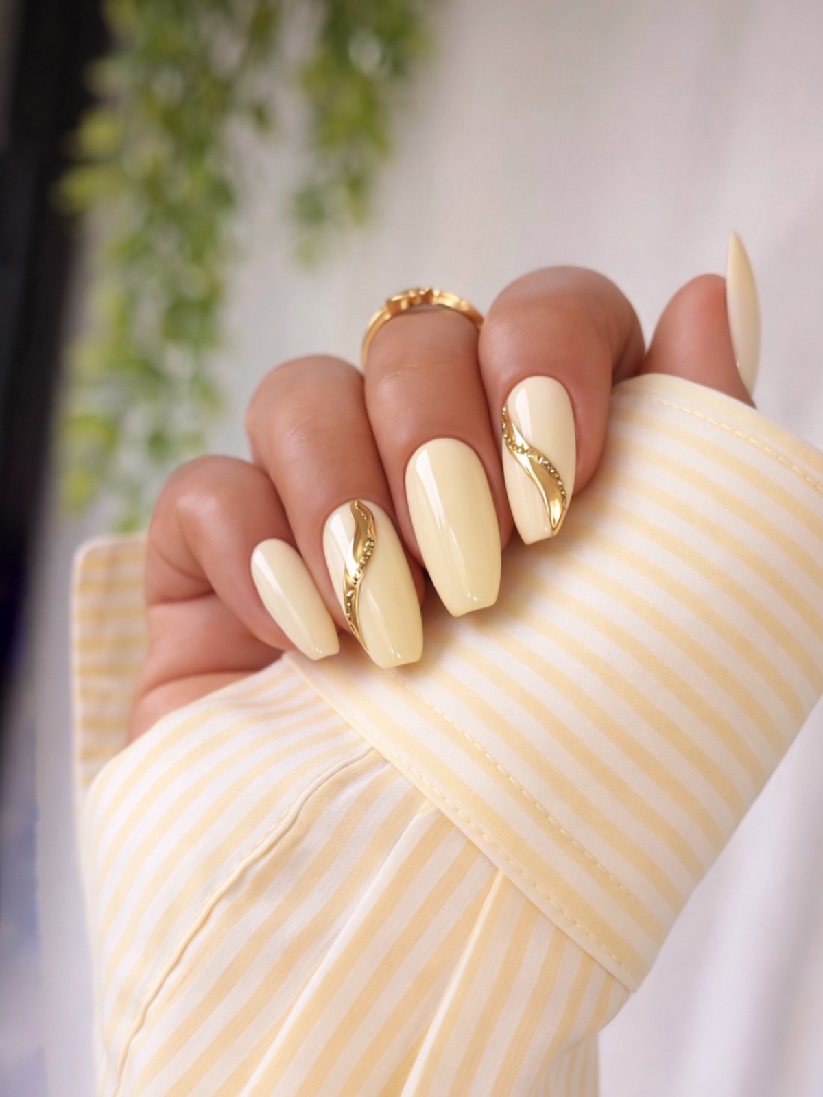 Лимонный маникюр, который вытесняет нежную пастель